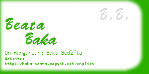 beata baka business card